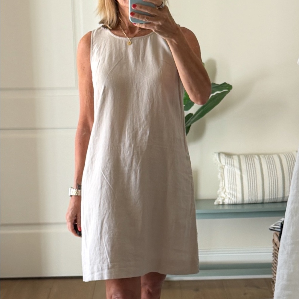 J. Crew Factory Sleeveless Mini Dress in Light Beige